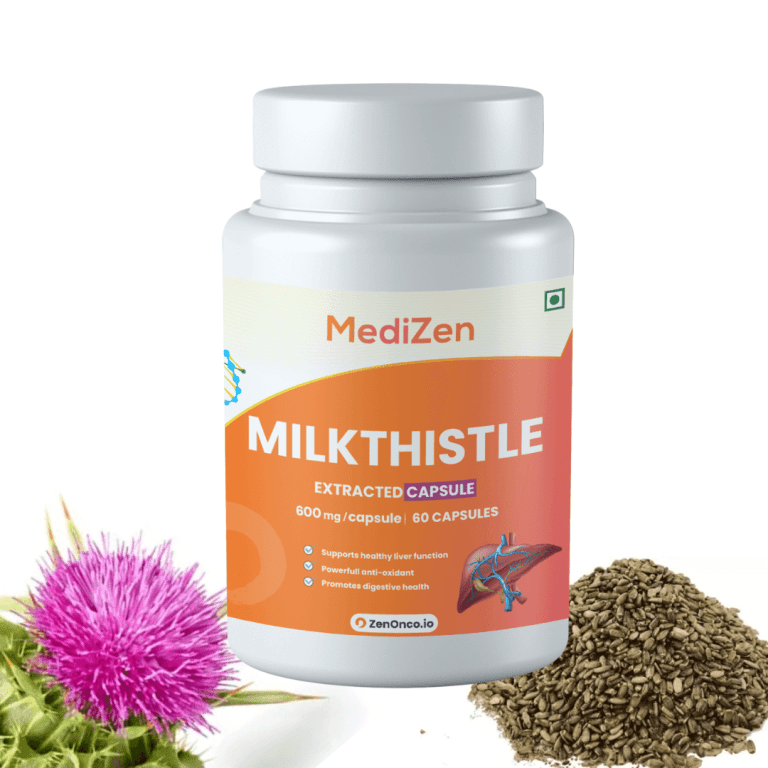 MediZen Milk Thistle 600mg | 80% Total Flavonoids | Enhanced Liver Health &amp; Cancer Support | Specialized for Cancer Care | 60 Capsules