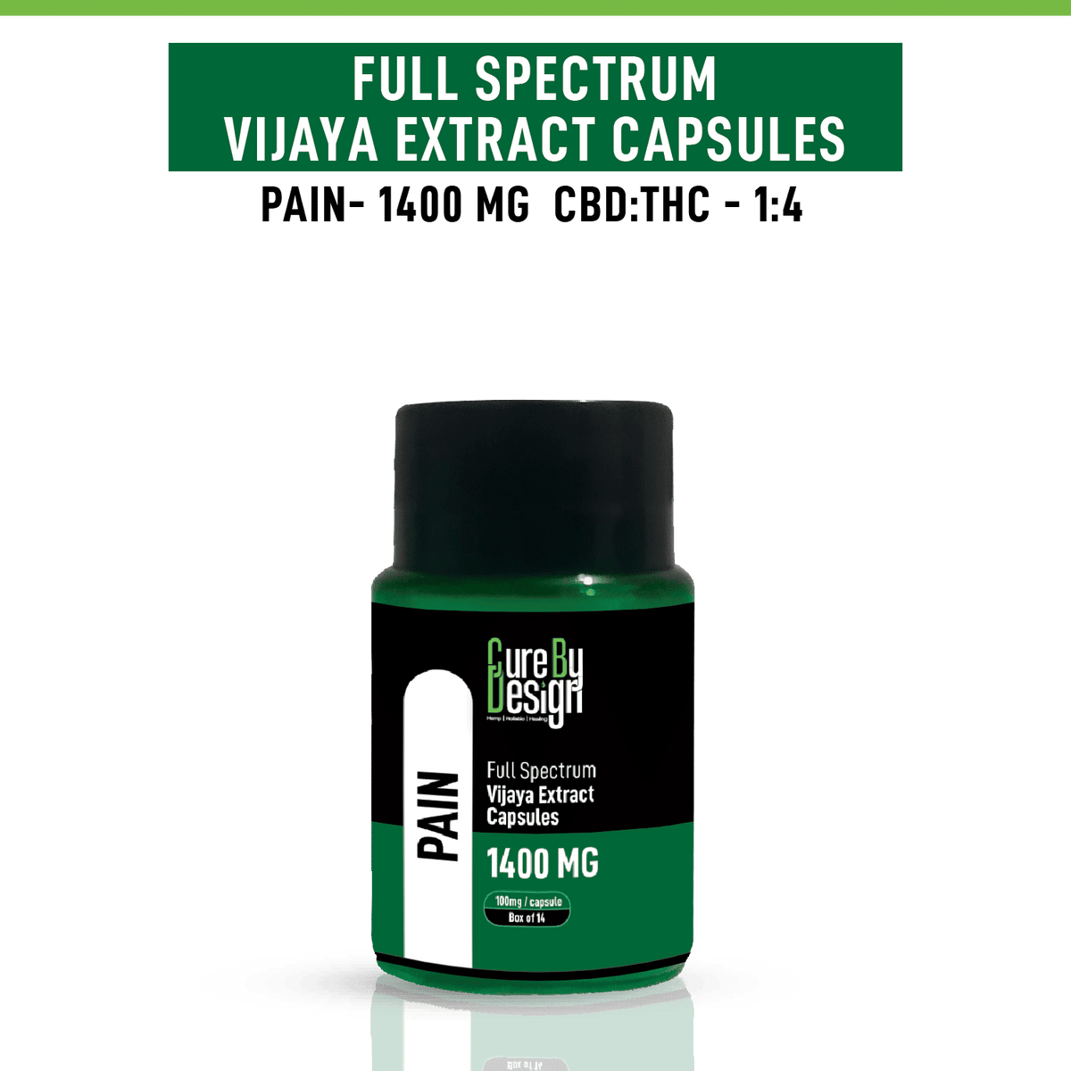 Cure By Design Pain Capsule – Uplifted Mood and Relief from Chronic Pain and Nausea