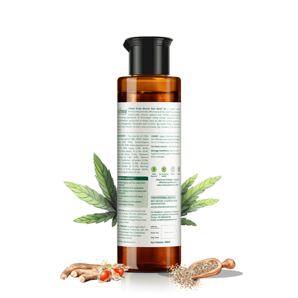 Hampa Hemp Muscle Pain Relief Oil