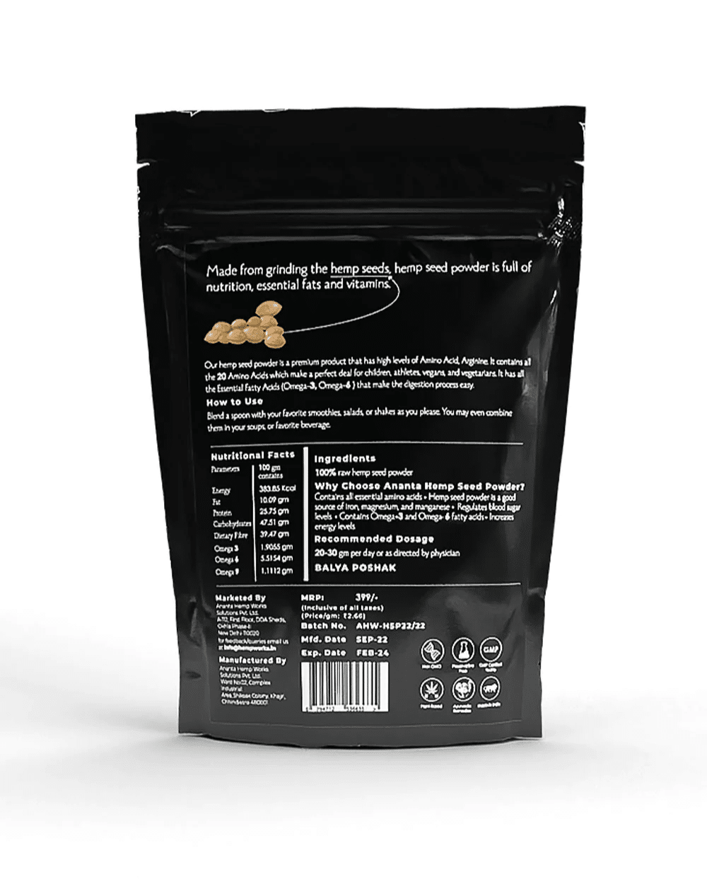 Ananta Hemp Seed Powder