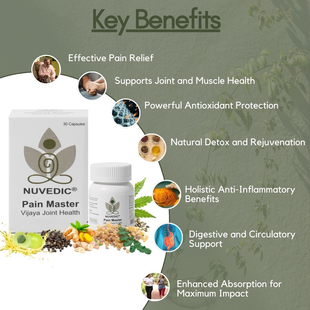 Nuvedic Pain Master Capsules – Ayurvedic Pain Relief | Joint & Muscle Support | Natural Anti-Inflammatory