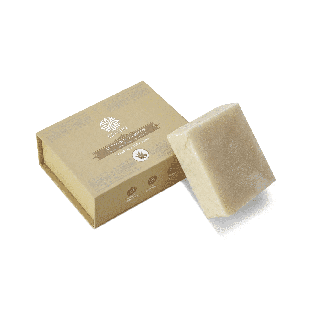 Satliva Hemp with Shea Butter Body Soap Bar – Tones Skin, Controls Dryness & Clears Clogged Pores