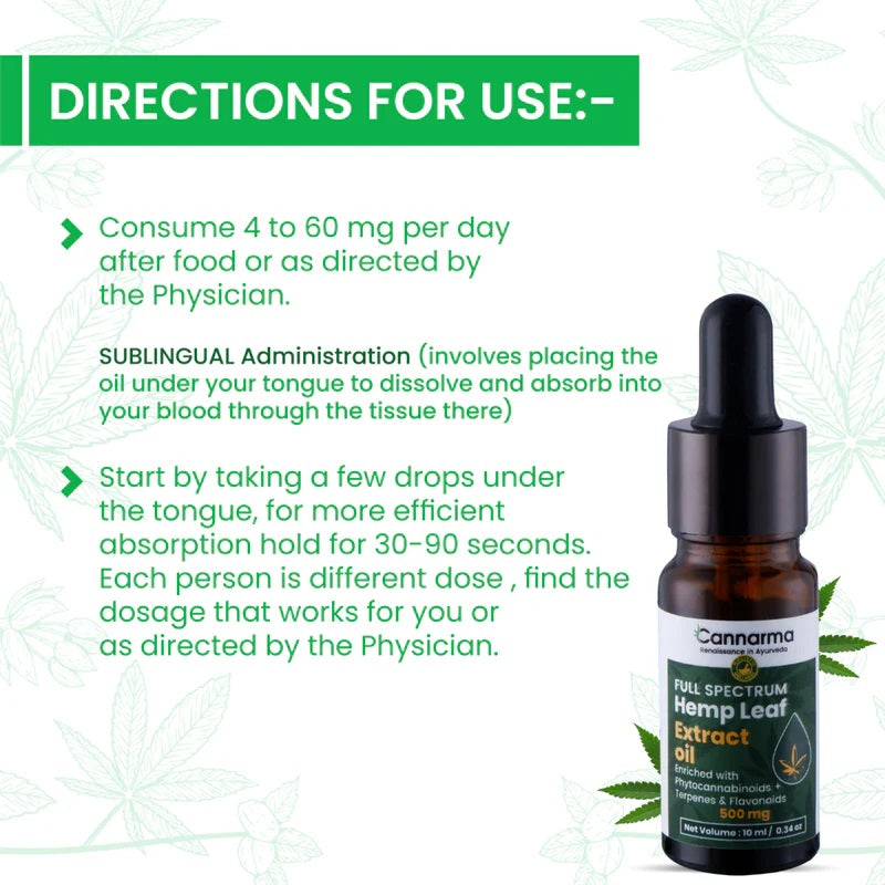 Cannarma Full Spectrum Cannabis Extract Oil (500mg) – 10ml