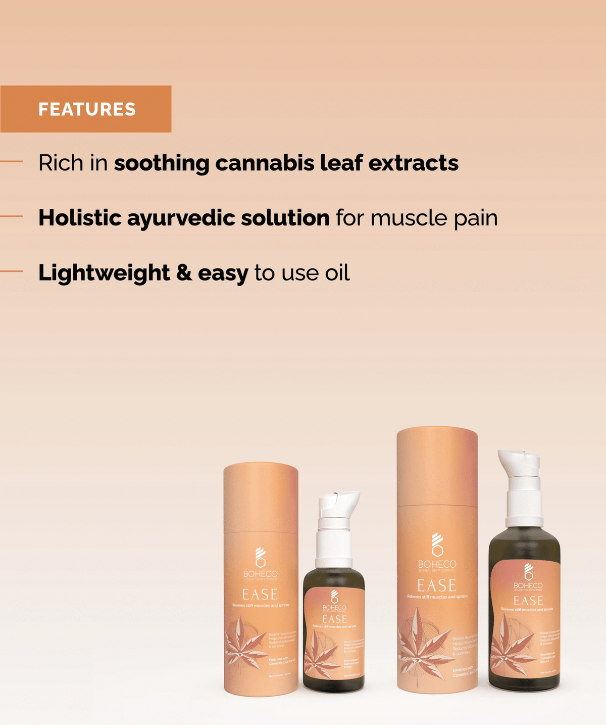 Boheco Ease Relieves Stiff Muscles and Sprains