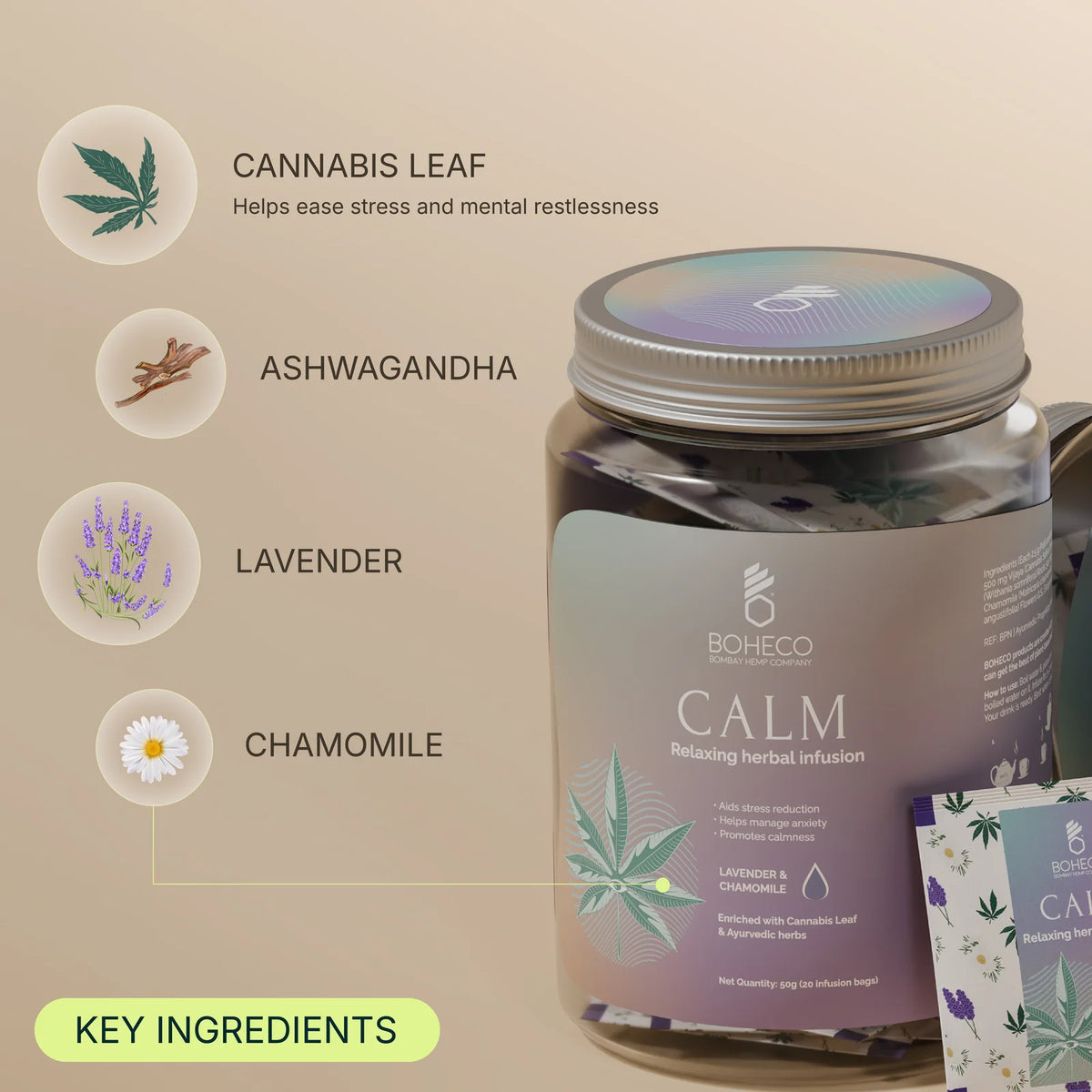 Calm Relaxing Herbal Infusion BAGS 50g