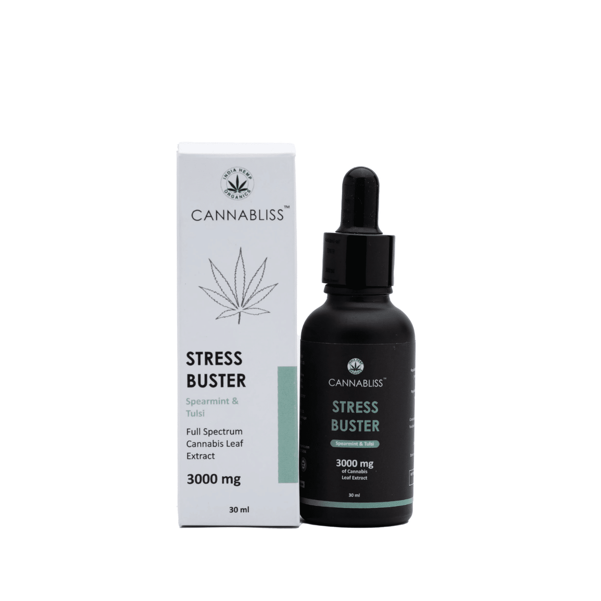 CannaBliss Stress Buster (with 10% Cannabis Leaf Extract + Spearmint, Tulsi and Jatamansi)