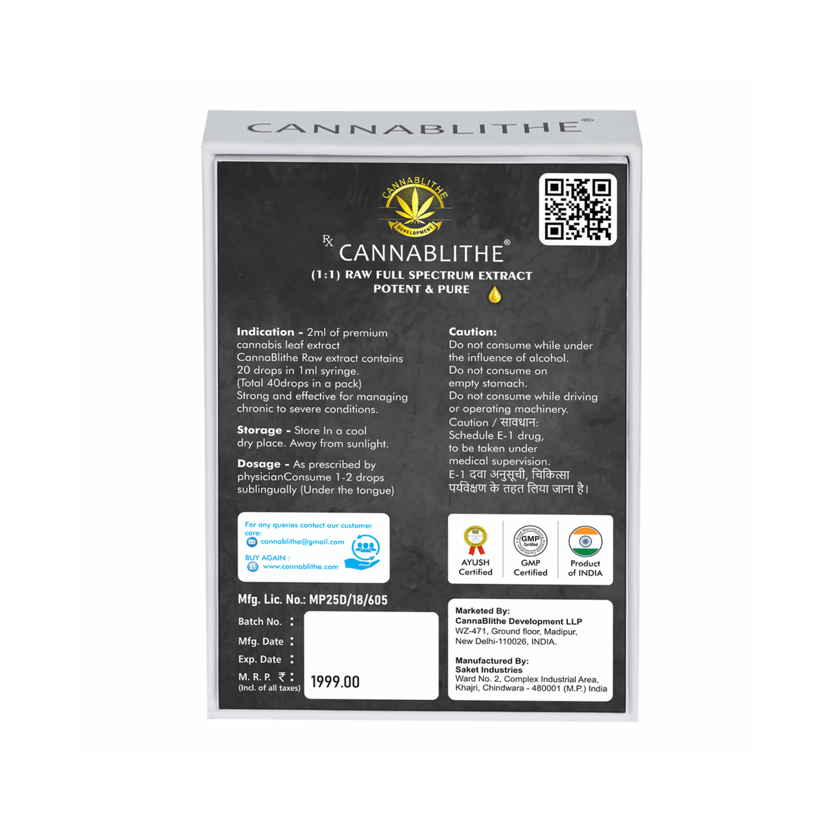 CannaBlithe (1:1) Raw Full Spectrum Extract