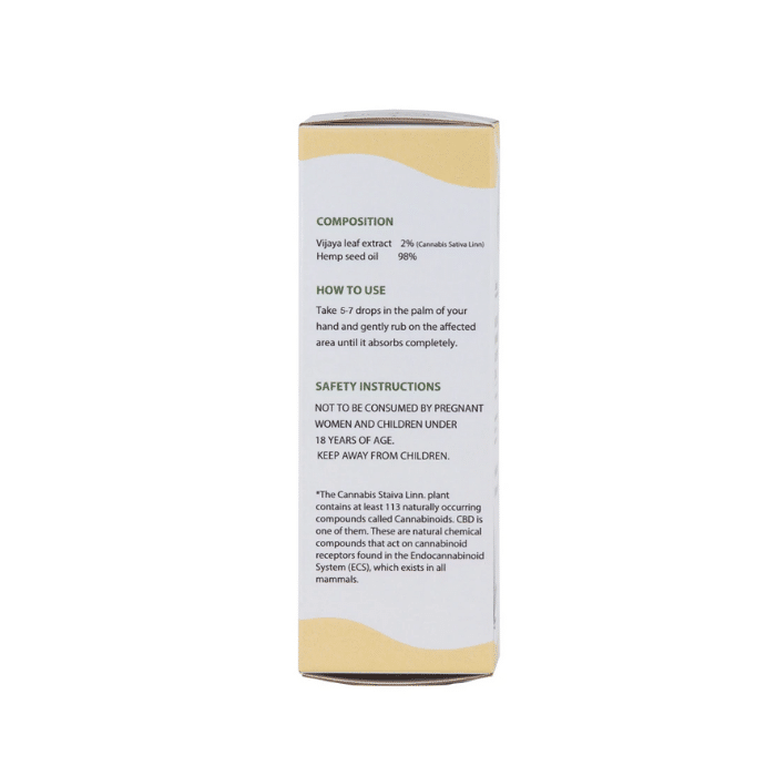 Cannaease Muscle & Joint Pain Management Oil – Cannabis Leaf Extract 100 ml