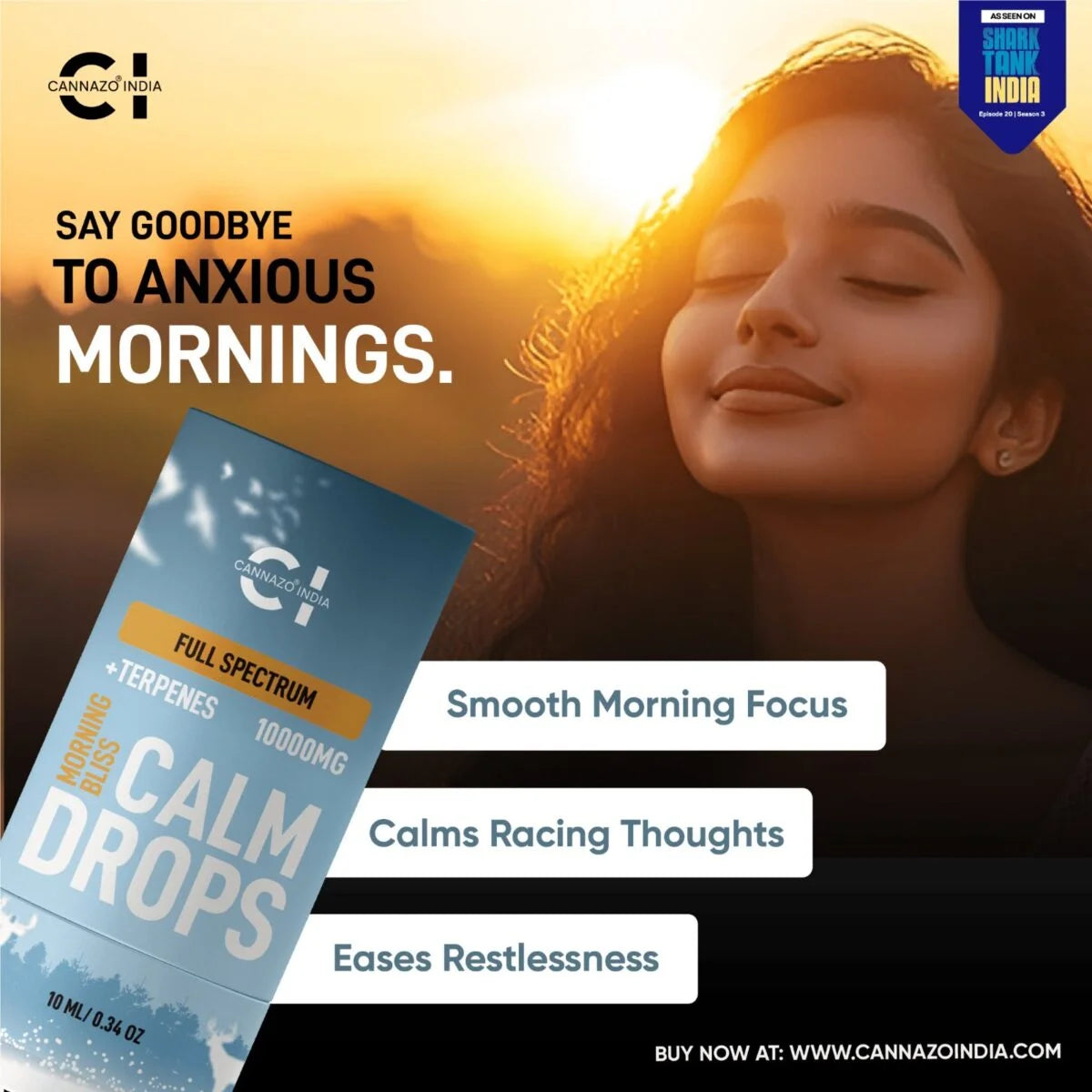 Cannazo India Calm Drops CBD Dominant – Morning Bless 10ml