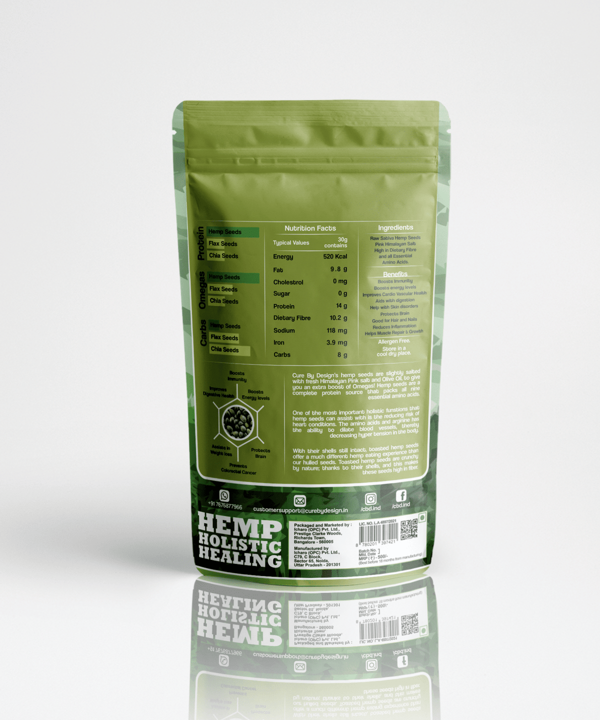 Cure By Design Hemp Seed - Full And Toasted