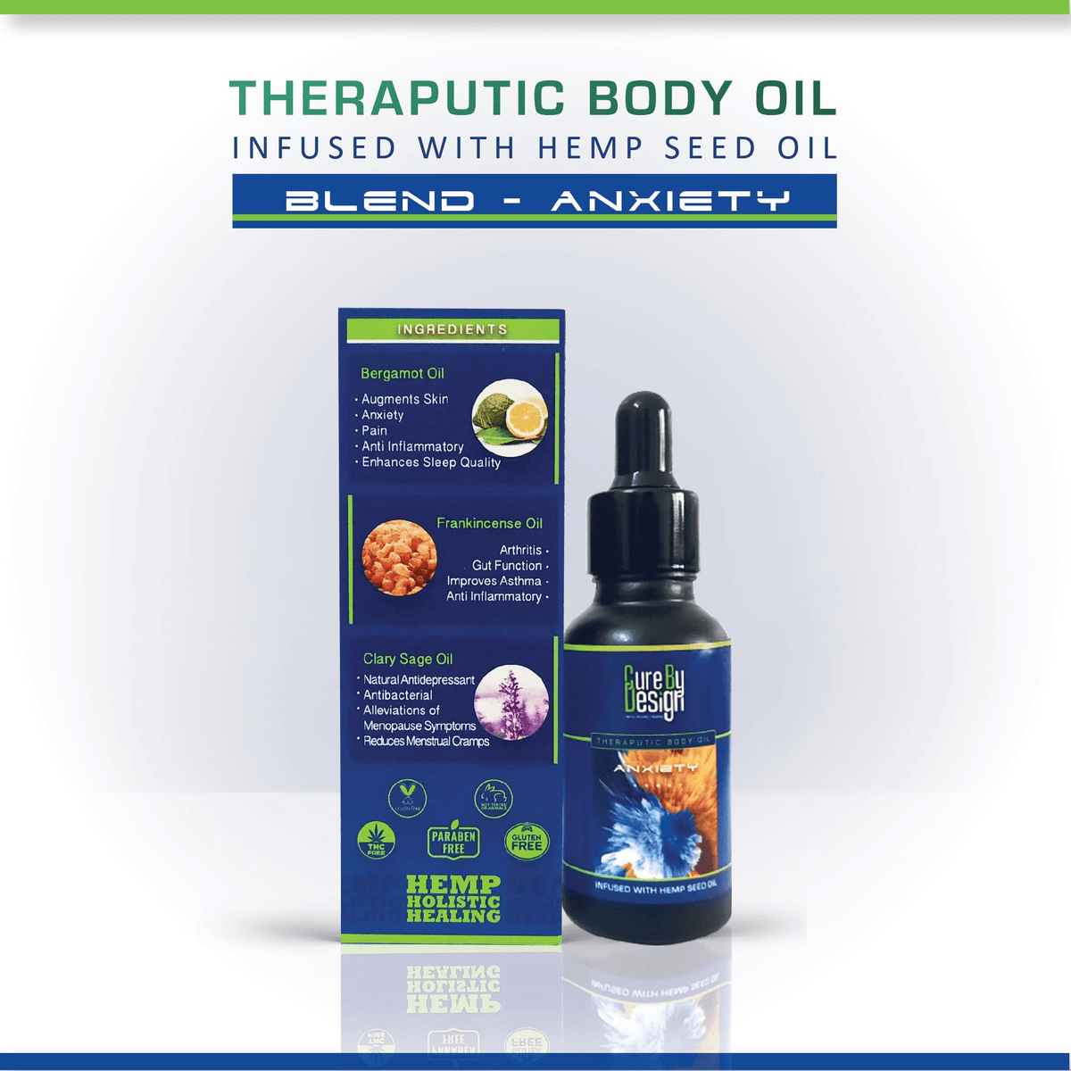 Cure By Design Therapeutic Body Oil for Anxiety