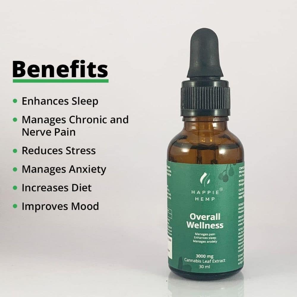 Happie Hemp Overall Wellness Cannabis Leaf Extract 3000mg