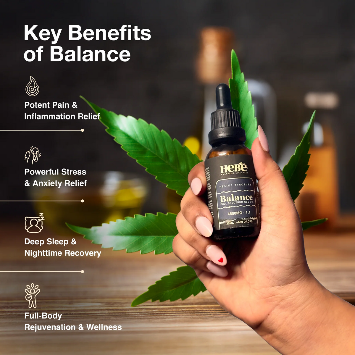 Hebe Balance 1:1 Full spectrum CBD oil 4500mg (30ml)