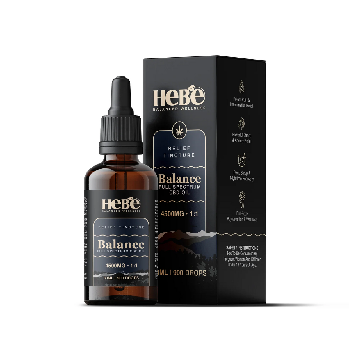 Hebe Balance 1:1 Full spectrum CBD oil 4500mg (30ml)