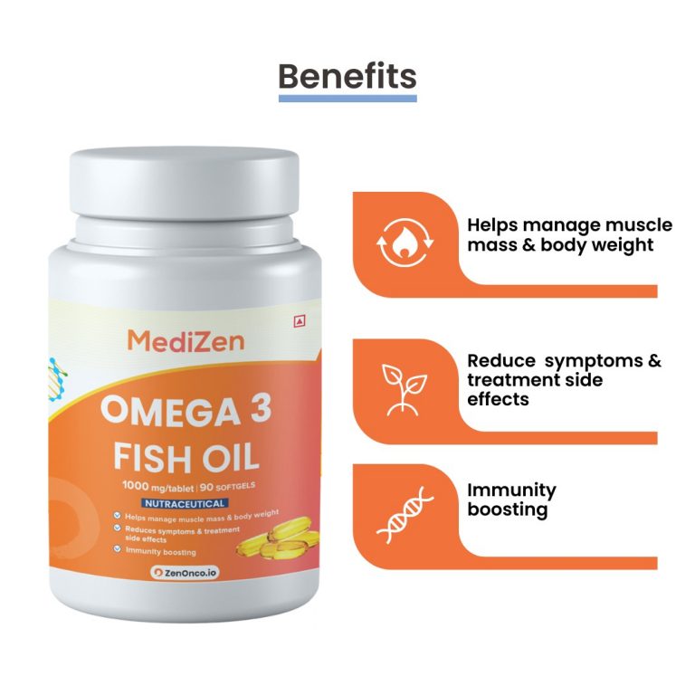 MediZen Omega 3 1000mg | 180mg EPA & 120mg DHA | Targeted Cancer Support & Recovery | 90 Softgel Capsules