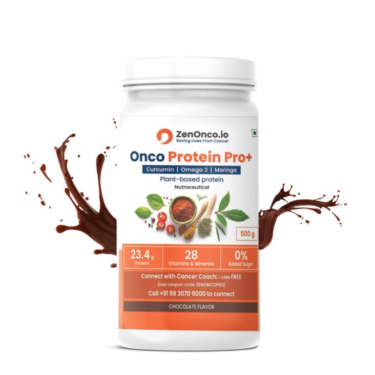 Onco Protein Pro+ | Plant-Based Protein for Cancer Care | 23.4gm Protein Per Scoop | Sugar-Free &amp; Vegan | Manage Weight &amp; Boost Immunity | 500 gm Chocolate Flavour