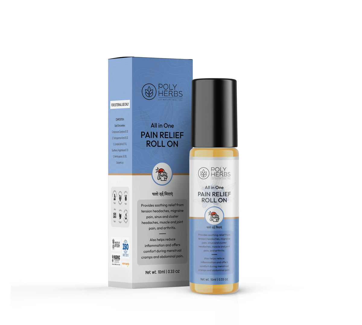PolyHerbs All-in-One Pain Relief Roll-On 10ml