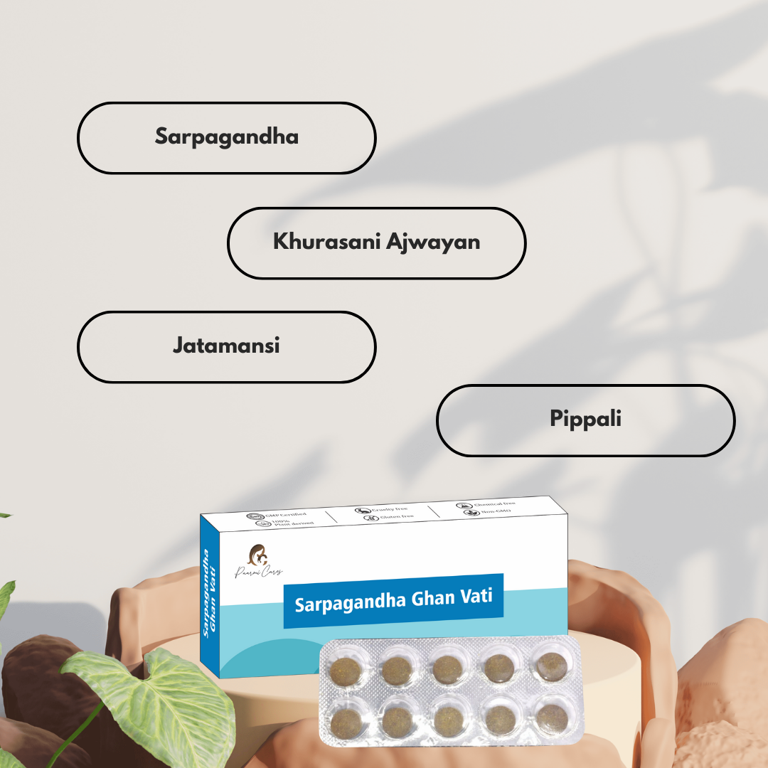 Paarmi Cares Sarpagandha Ghan Vati (For High BP)