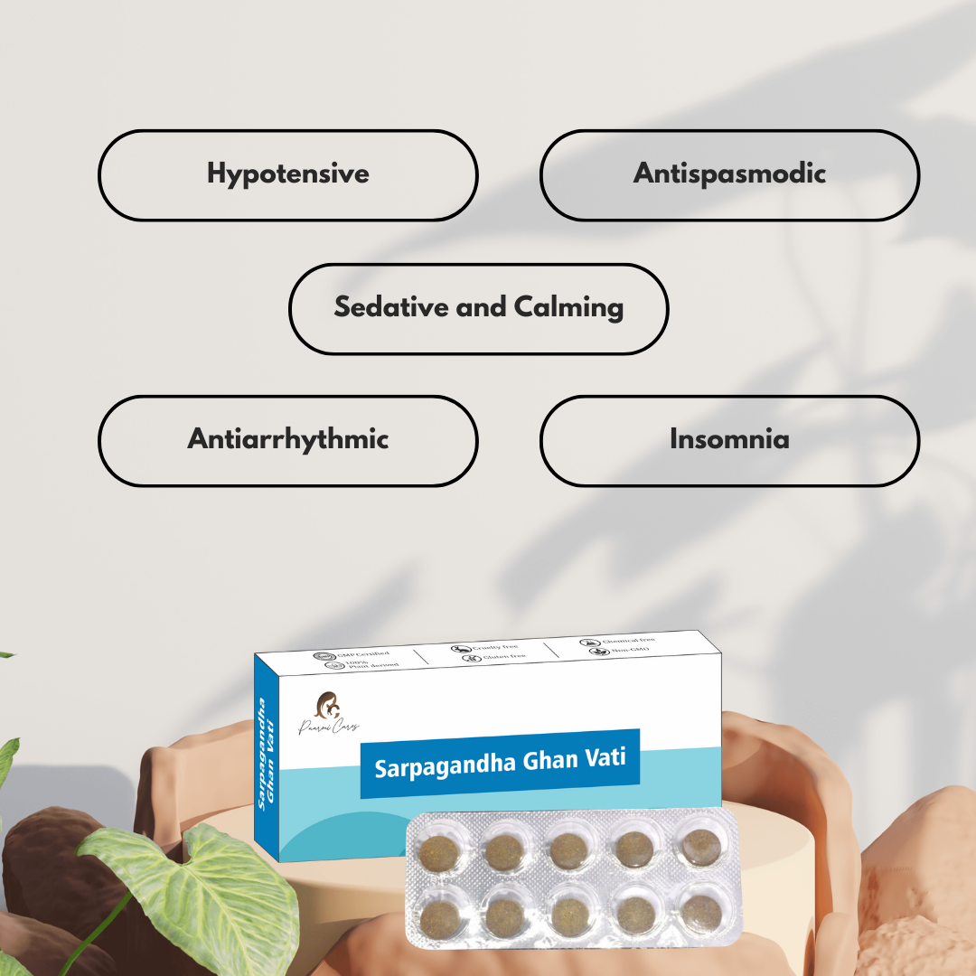 Paarmi Cares Sarpagandha Ghan Vati (For High BP)