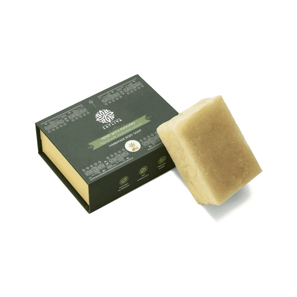 Satliva Hemp With Avocado Body Soap Bar - Hydrates & Locks Moisture