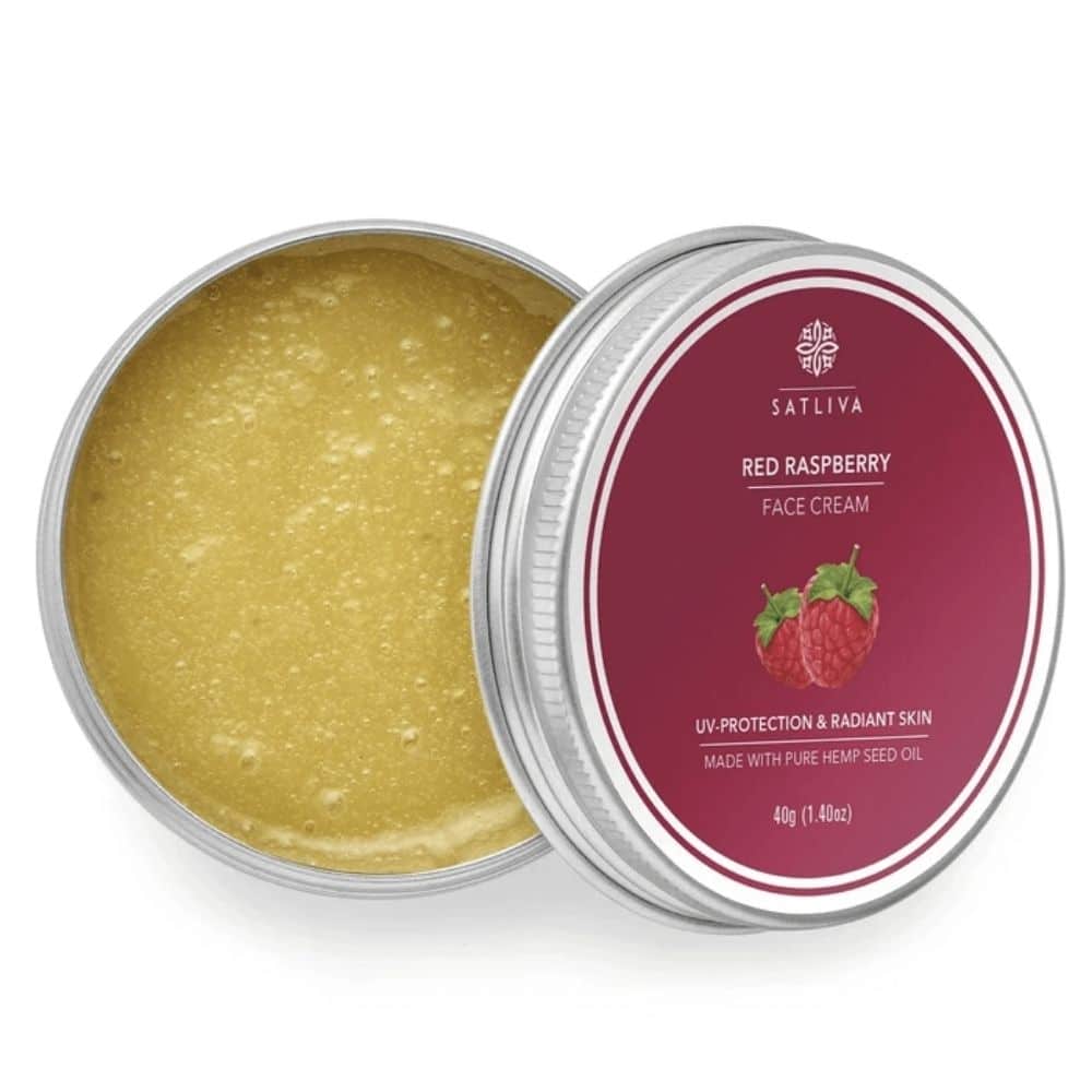 Satliva Red Raspberry Face Cream - Improves Skin Elasticity, Protects From Sun Damage & Anti-ageing