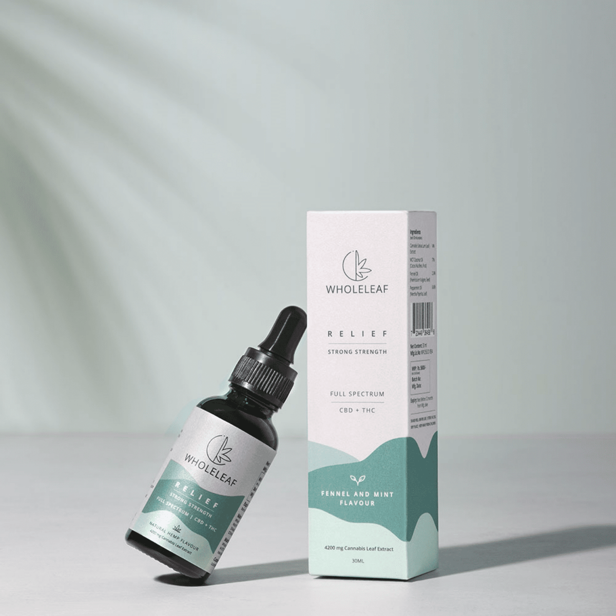 Wholeleaf Relief Strong Strength Full Spectrum Oil for Pain Management 4200mg - 30ml