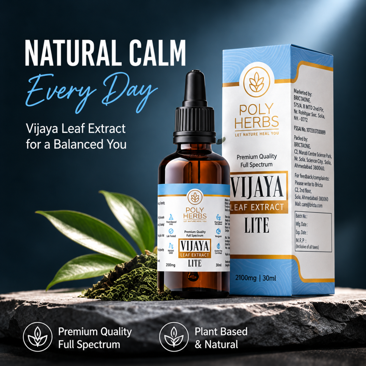 PolyHerbs LITE Premium CBD OIl 3500mg (THC Free)