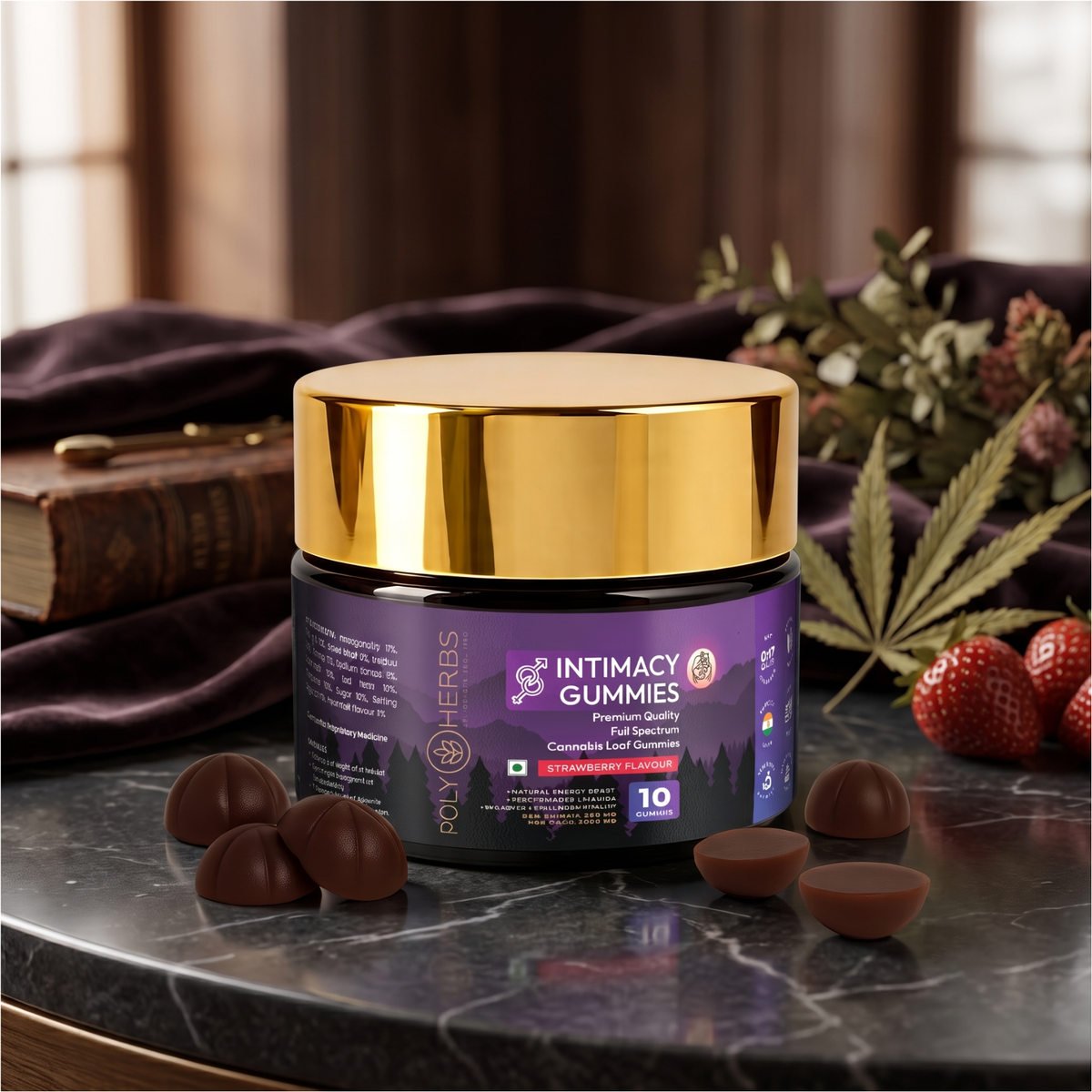 Polyherbs Intimacy CBD THC Gummies 200mg Per Gummy