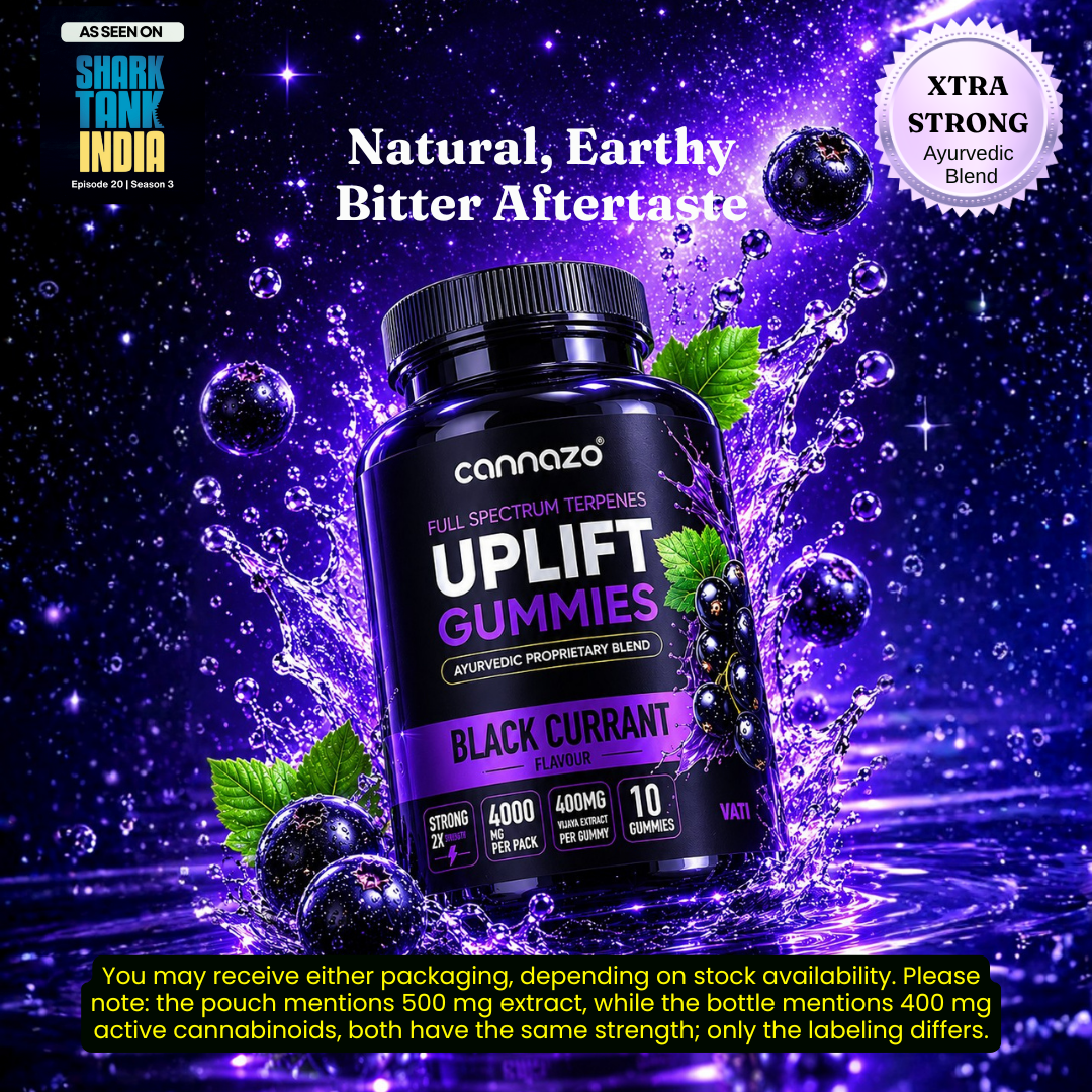 Cannazo India Uplift Gummies (Vatis) – 500mg Blackcurrant | Advanced Support for Chronic Pain &amp; Comfort