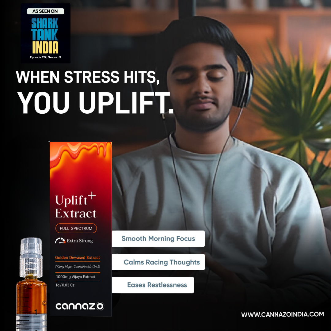Cannazo India Uplift Plus: Strong Full-Spectrum Extract for Chronic Pain, De-Addiction and Insomnia 4ml
