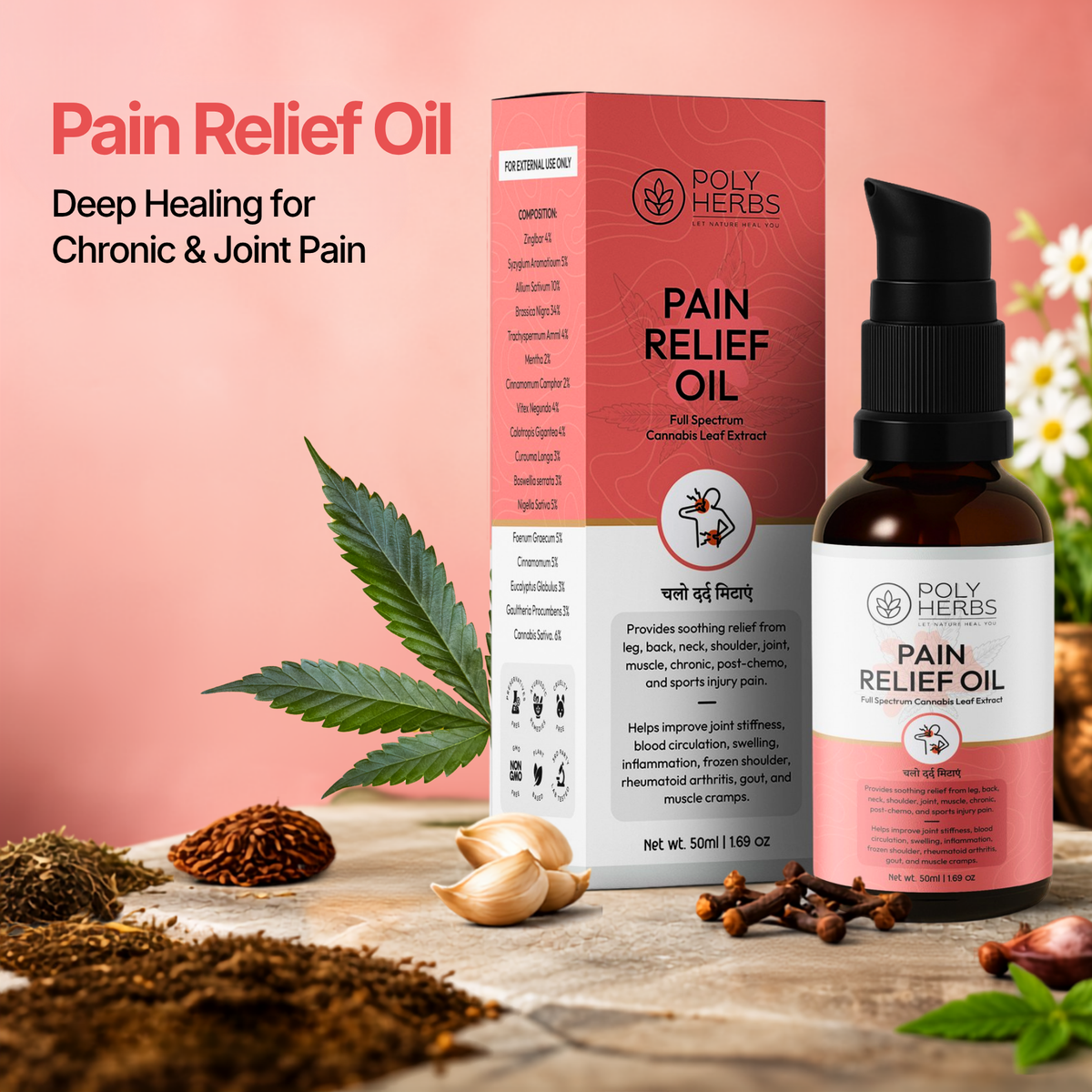 PolyHerbs Advanced Pain Relief Oil - 50ml