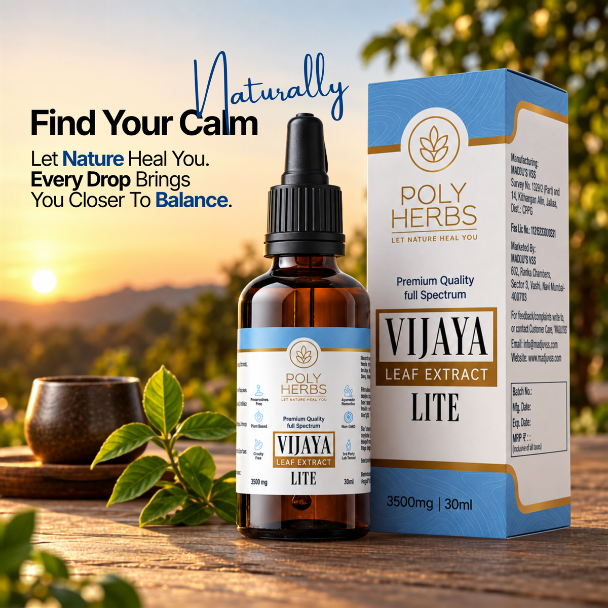 PolyHerbs LITE Premium CBD OIl 3500mg (THC Free)