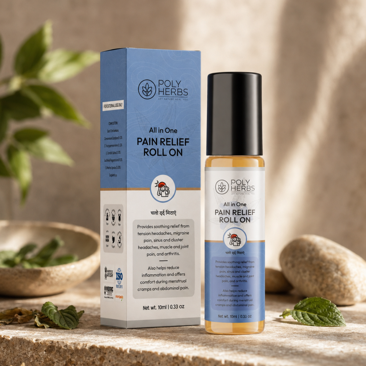 PolyHerbs All-in-One Pain Relief Roll-On 10ml