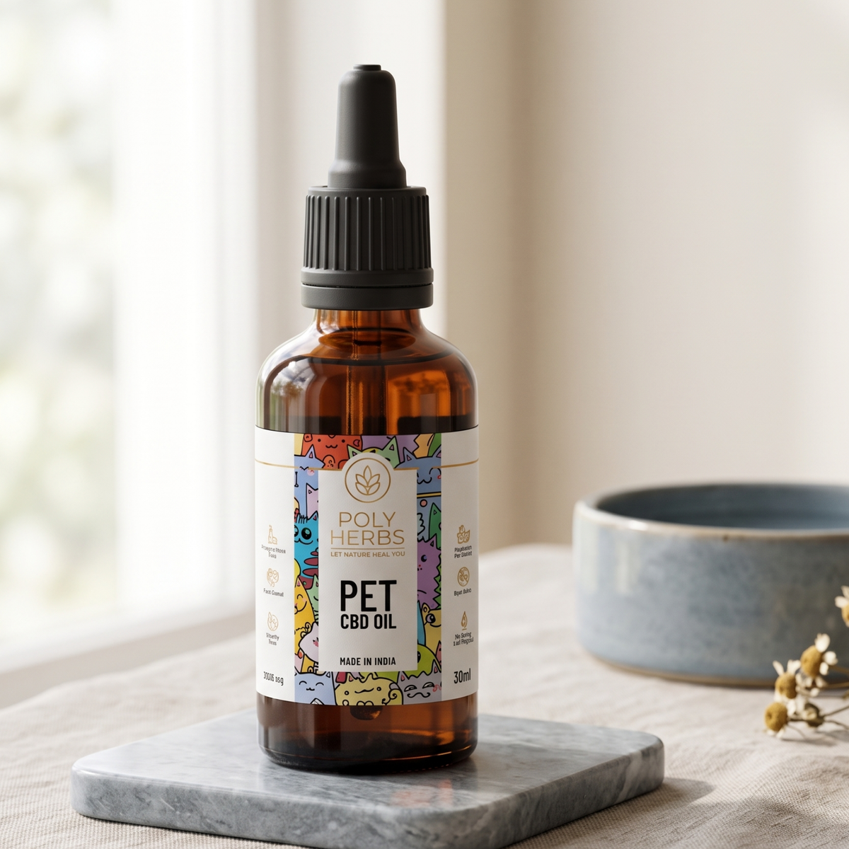 PolyHerbs CBD Oil for Pets 3000mg (THC Free)