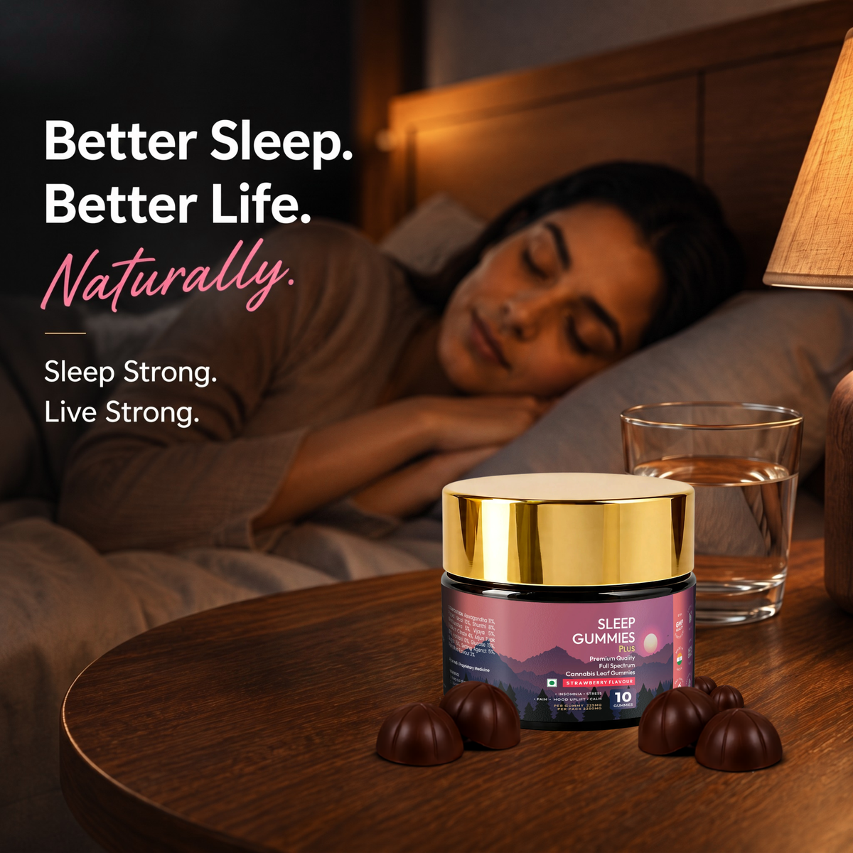 Polyherbs Sleep Plus CBD:THC Gummies 225mg Per Gummy (Deep Rest & Mental Calm)