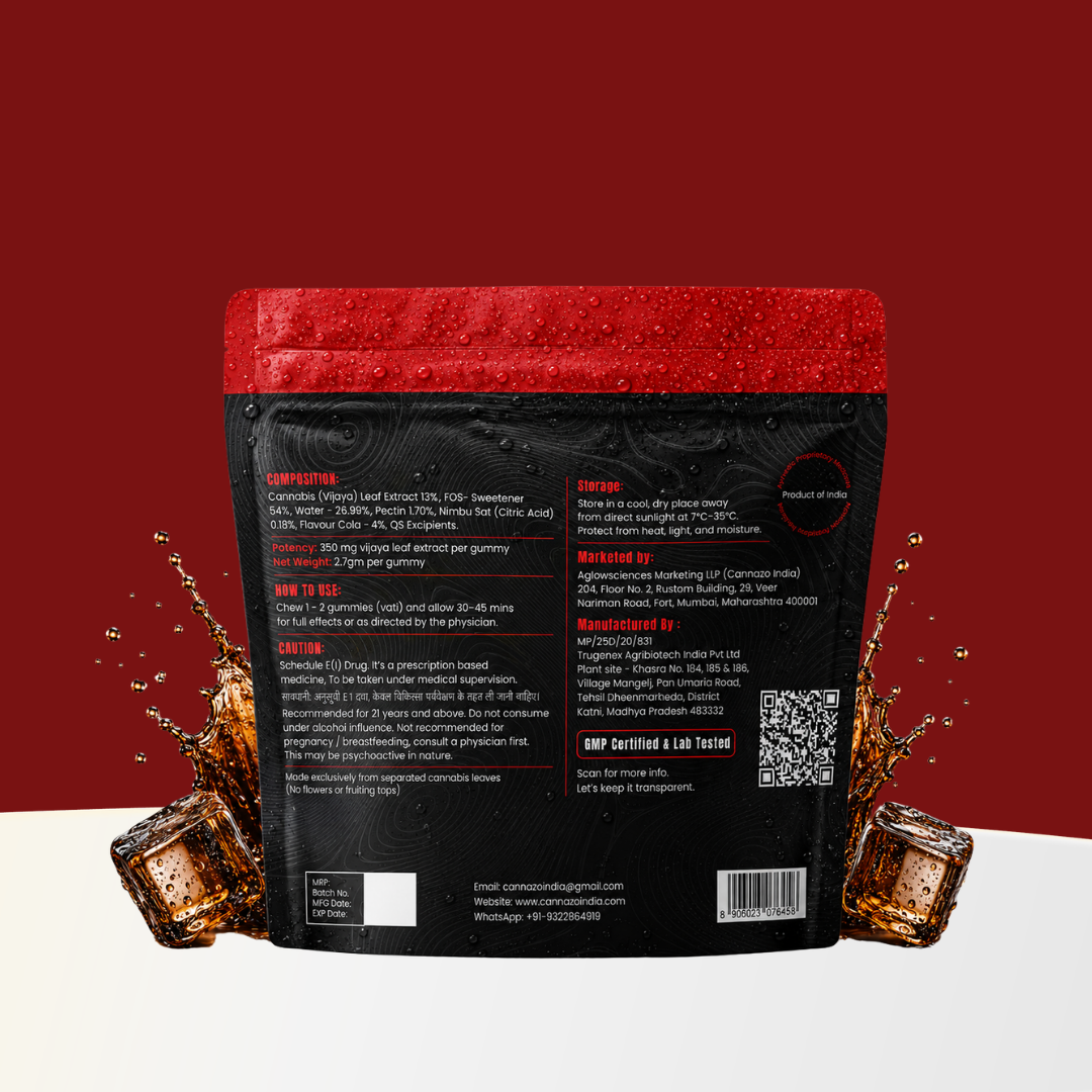 Cannazo India Uplift Gummies (Vatis) – 350mg Cola