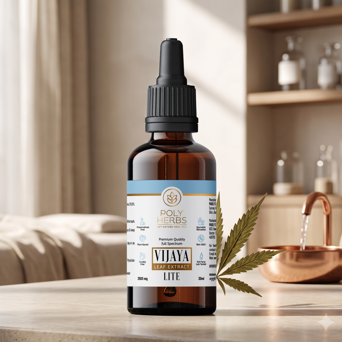 PolyHerbs LITE Premium CBD OIl 3500mg (THC Free)
