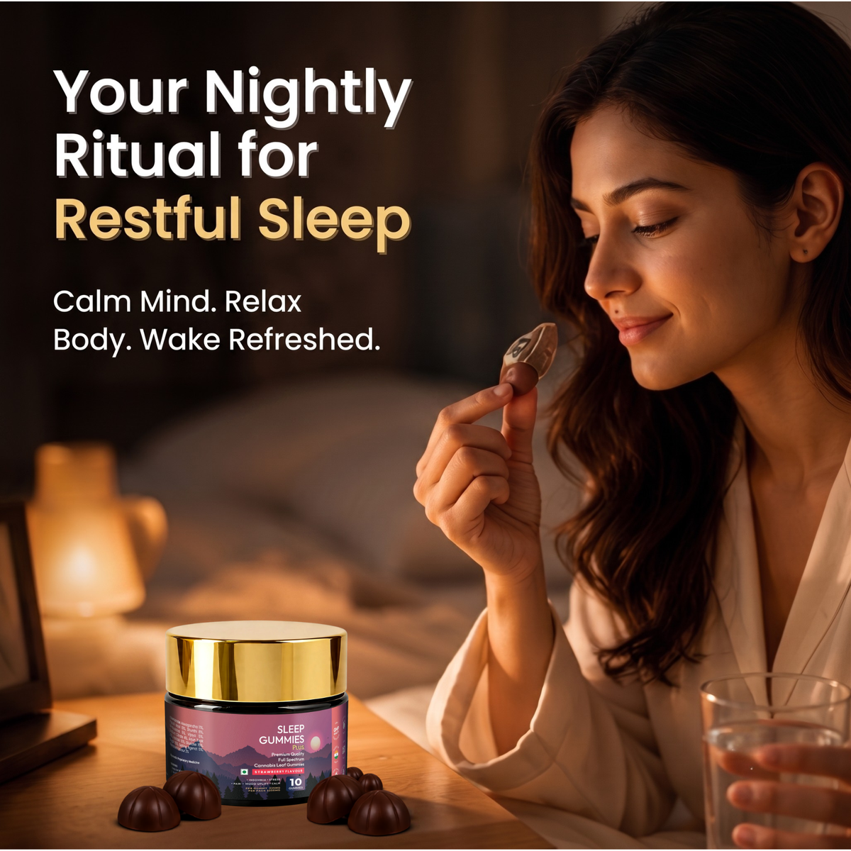 Polyherbs Sleep Plus CBD:THC Gummies 225mg Per Gummy (Deep Rest & Mental Calm)