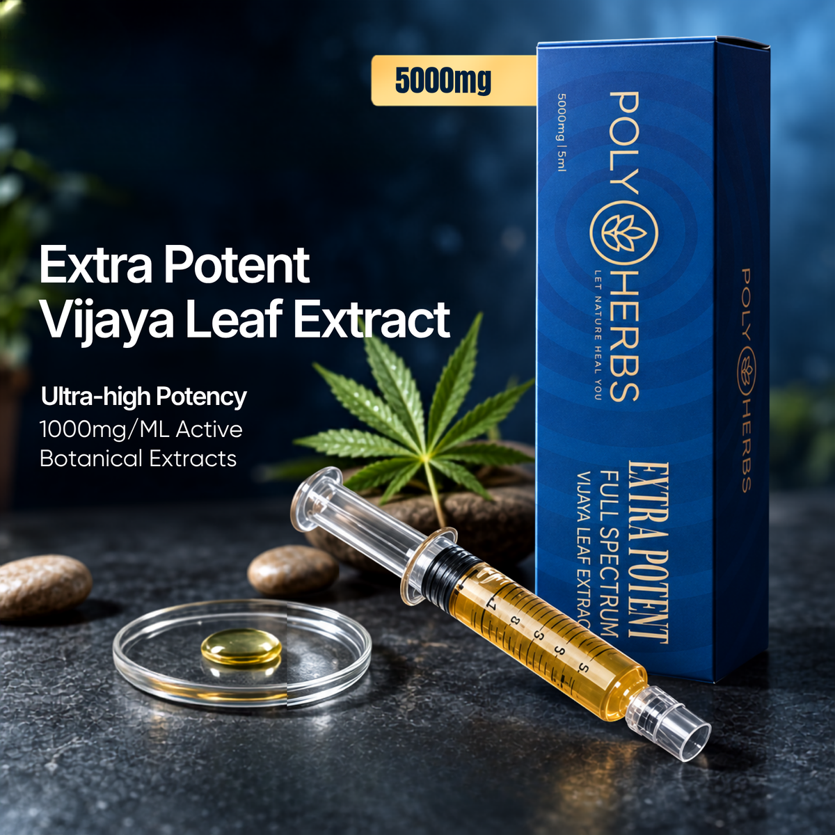 PolyHerbs Extra Potent Triple Strength RSO Extract Syringe – 5ml