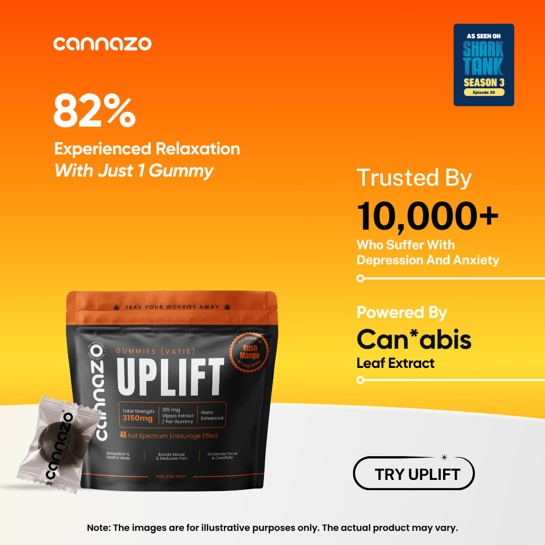 Cannazo India Uplift Gummies (Vatis) – Strong Vati for Depression, Chronic Pain and Insomnia, De-addiction | 315mg