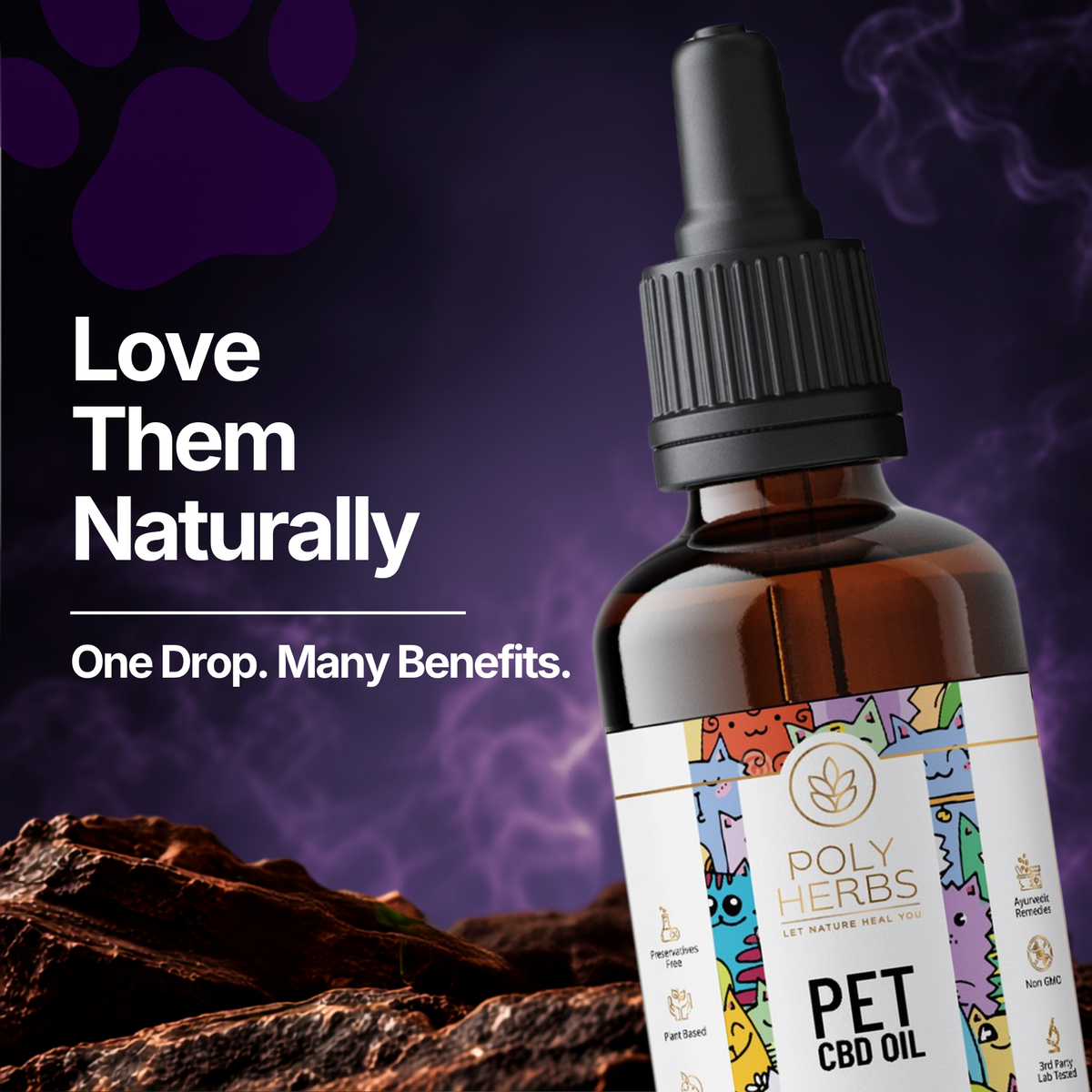 PolyHerbs CBD Oil for Pets 3000mg (THC Free)