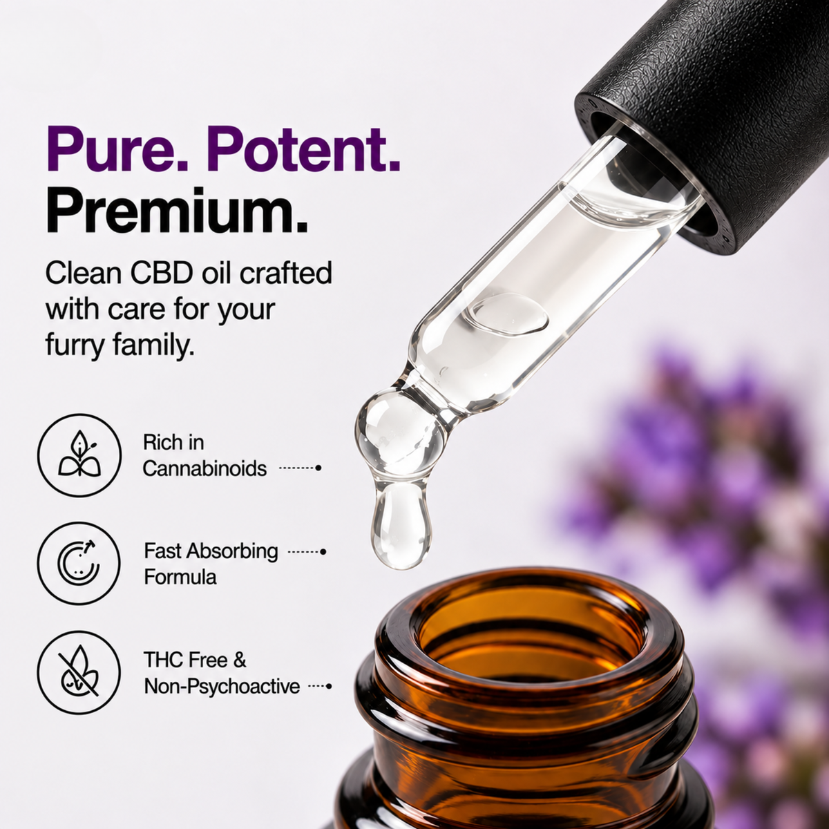 PolyHerbs CBD Oil for Pets 3000mg (THC Free)