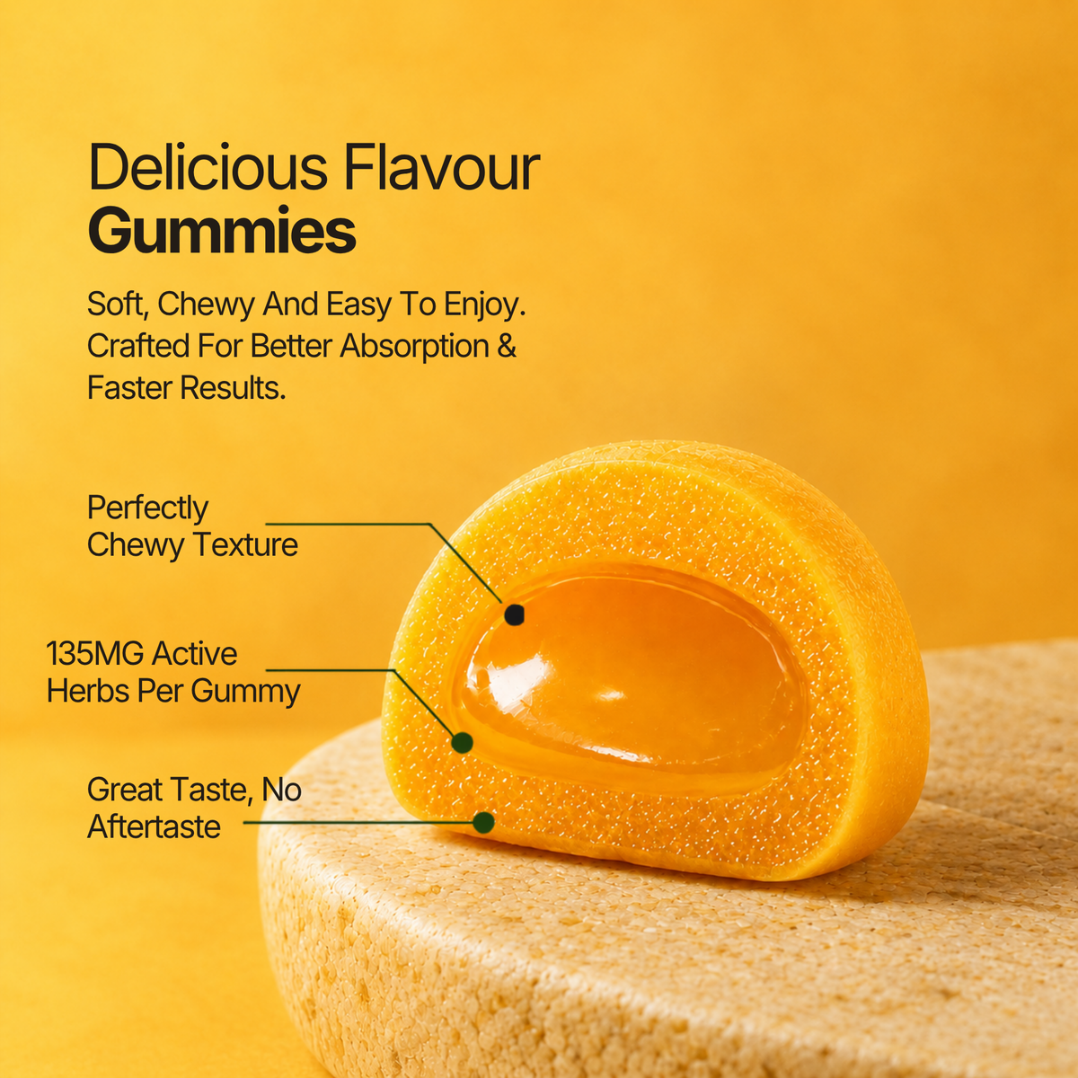 Polyherbs CHILL Golden Super Strong CBD THC Gummies 250mg Per Gummy