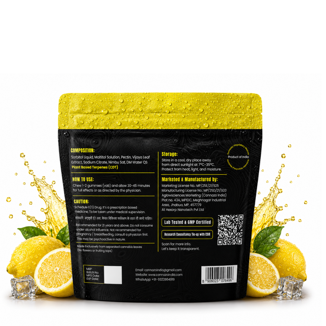 Cannazo India Uplift Gummies (Vatis) – 500mg Citrus Lemon