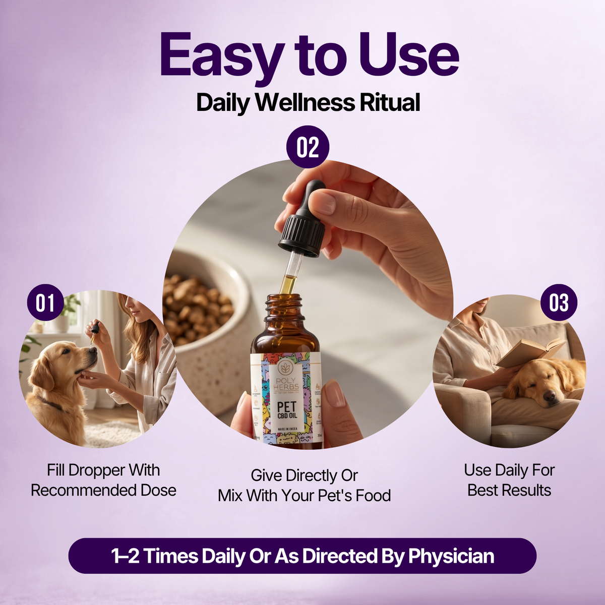 PolyHerbs CBD Oil for Pets 3000mg (THC Free)