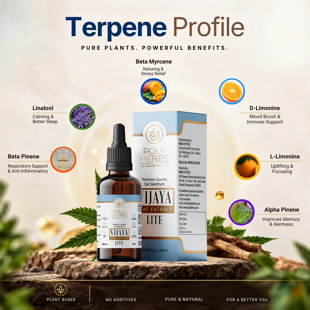 PolyHerbs LITE Premium CBD OIl 3500mg (THC Free)