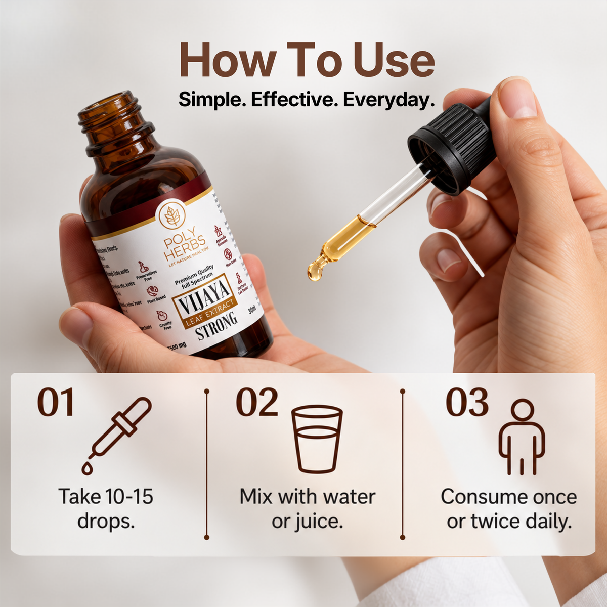 PolyHerbs STRONG Premium Full Spectrum Vijaya Extract 7500mg