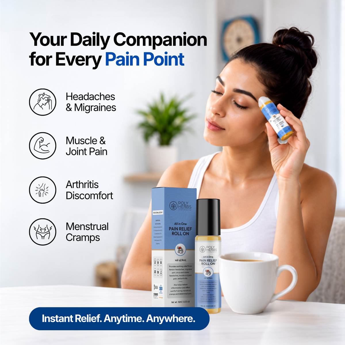 PolyHerbs All-in-One Pain Relief Roll-On 10ml