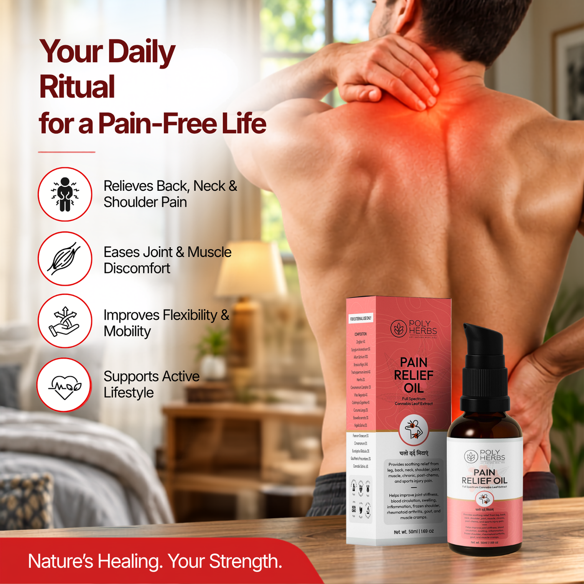 PolyHerbs Advanced Pain Relief Oil - 50ml