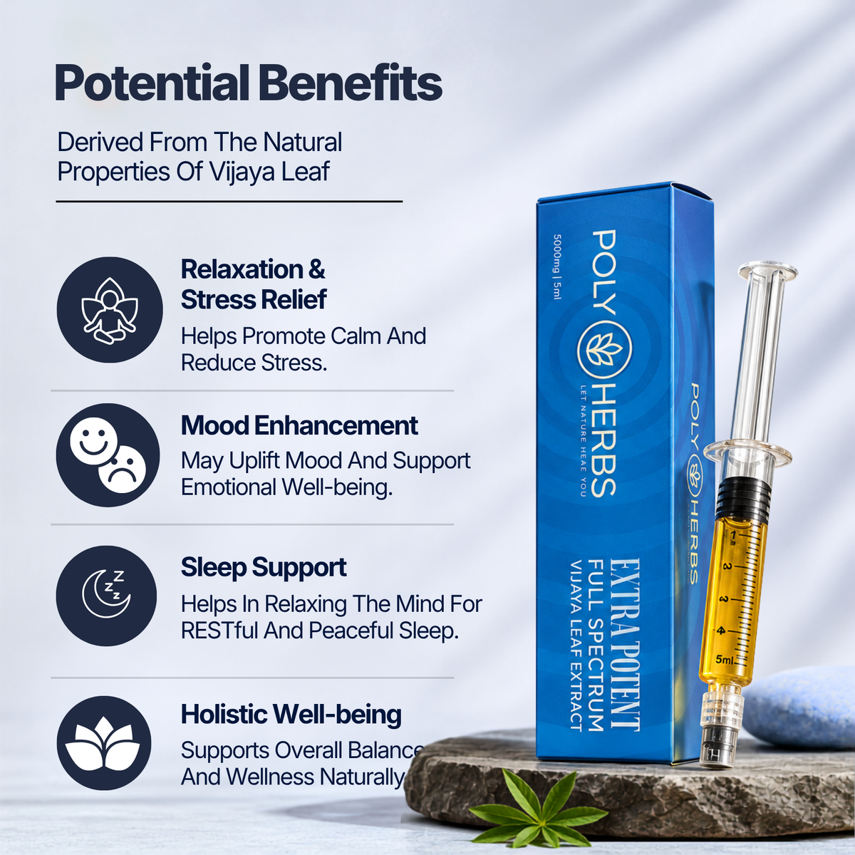 PolyHerbs Extra Potent Triple Strength RSO Extract Syringe – 5ml